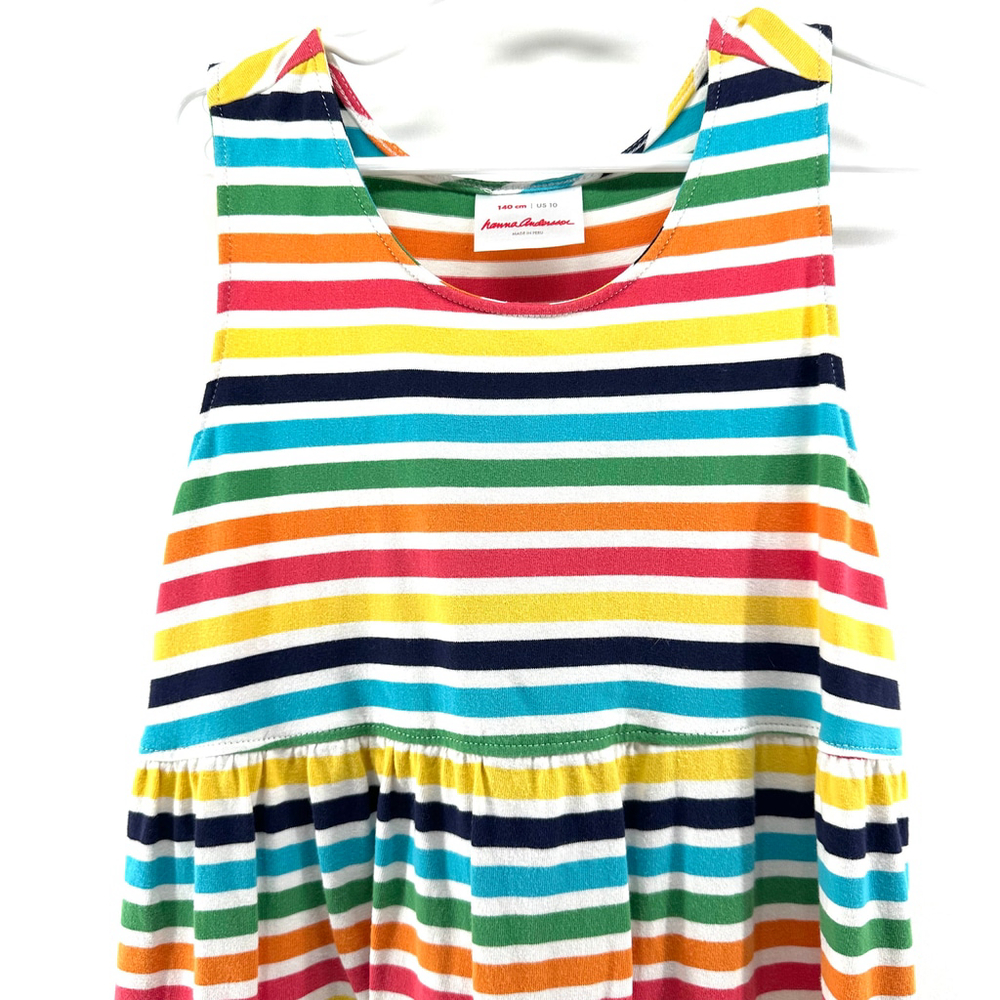 HANNA ANDERSSON Twirl Power Racerback RAINBOW STRIPE Summer Boho Dress GIRLS 10 - Picture 2 of 7